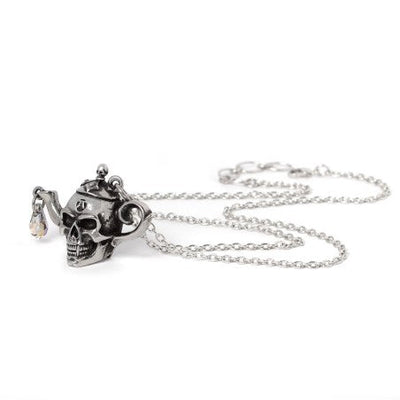 Skull Necklace Teapot Crystal Gothic Alchemy