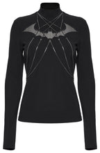 Punk Rave Morrigan Bat Chain Goth Top In Black
