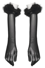 Punk Rave Fluffy Goth Claw Gloves