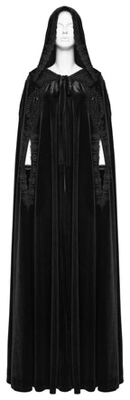 Punk Rave Goth Velvet Cloak – Black