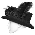 Goth Feather Formal Hat Gothic Retro Style Punk Rave