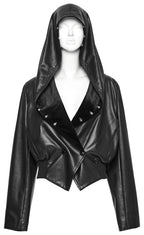 Punk Rave Nyx Hooded Faux Leather Jacket