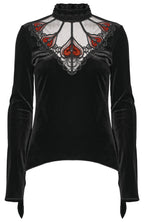 Punk Rave Belladonna Demon’s Hand Velvet T-Shirt in Red