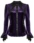Punk Rave Fawn Gradient Printed Shirt in Violet