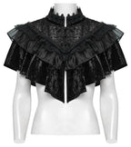 Punk Rave Elysia Velvet Ruffle Goth Shawl In Black