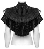 Punk Rave Elysia Velvet Ruffle Goth Shawl In Black