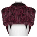 Punk Rave Lilith Gradient Devil Fur Shawl in Crimson