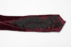 Punk Rave Selene Embroidered Velvet Gloves in Crimson