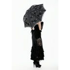 Dark in Love Belladonna Embroidered Folding Parasol