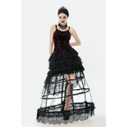 Dark in Love Serilda Velvet Lace Corset Top in Wine Red