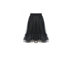 Dark in Love Melisandre Embroidered Velvet Mesh Goth Skirt in Black