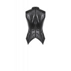 Dark in Love Punk Distressed Leather Lace-Up Top