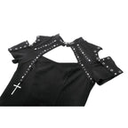Dark in Love Seraphine Lace Off-Shoulder Goth Top in Black