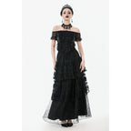 Dark in Love Ophelia Lace Off-Shoulder Gothic Top in Black