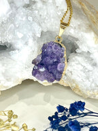 Gold-Plated Amethyst Cluster Necklace