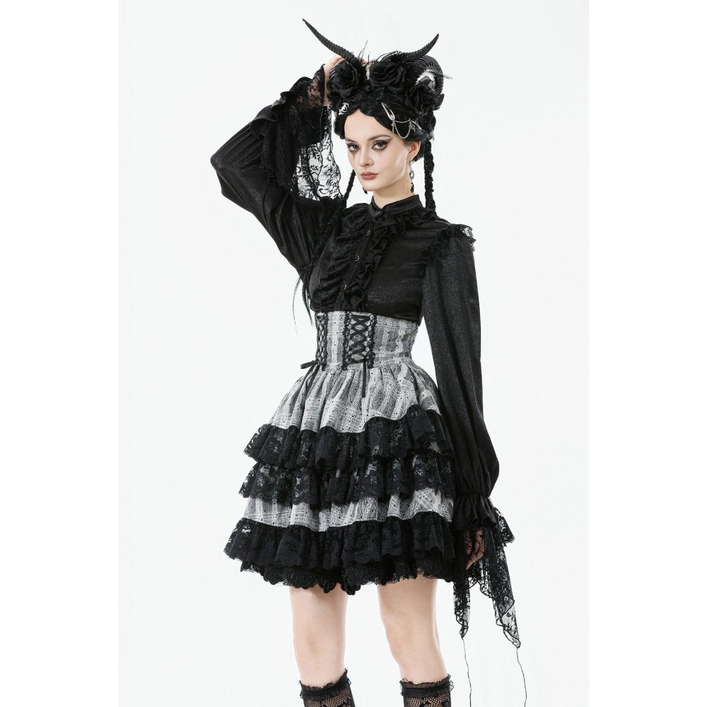 Dark in Love Hexa Layered Tartan Skirt
