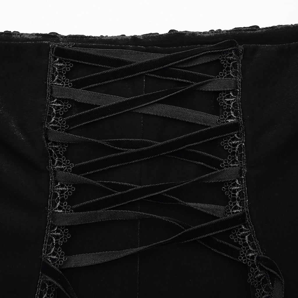 Punk Rave - Belladonna Goth Rose Fishtail Skirt