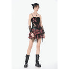 Dark in Love Punk Plaid Cross Strap Top