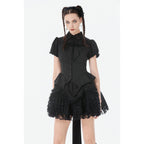 Dark In Love Beatrix Goth Satin Ruffled Overskirt