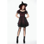 Dark in Love Burgundy & Black Lace Princess Dress with Stars Lace