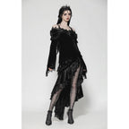 Dark in Love Kaia Midnight Mystique Velvet Ruffle Off-Shoulder Mermaid Dress