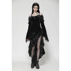 Dark in Love Kaia Midnight Mystique Velvet Ruffle Off-Shoulder Mermaid Dress
