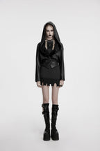 Punk Rave Nyx Hooded Faux Leather Jacket