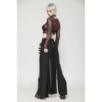 Dark in Love Phoenix Black Slit Metal Long Skirt