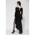 Dark in Love Kaia Midnight Mystique Velvet Ruffle Off-Shoulder Mermaid Dress