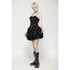 Dark in Love Harriet Punk Shiny PU Leather Layered Dress