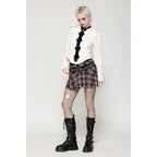 Dark in Love Rowan Punk Pink Plaid Mini Skirt