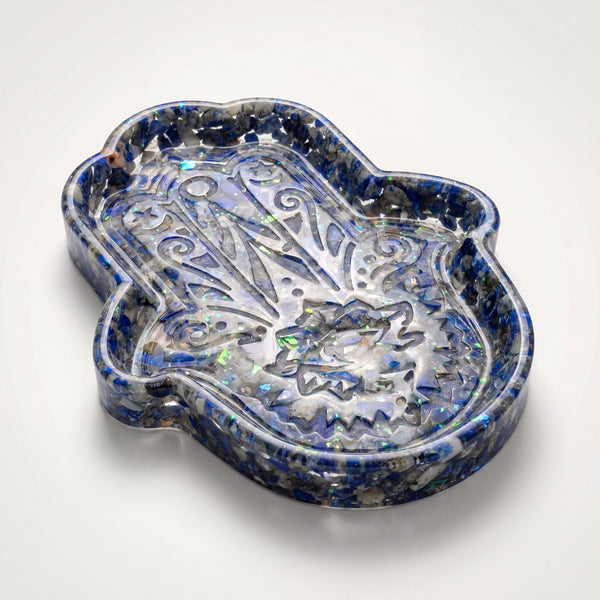 Resin Lapis Lazuli Hamsa Hand Dish