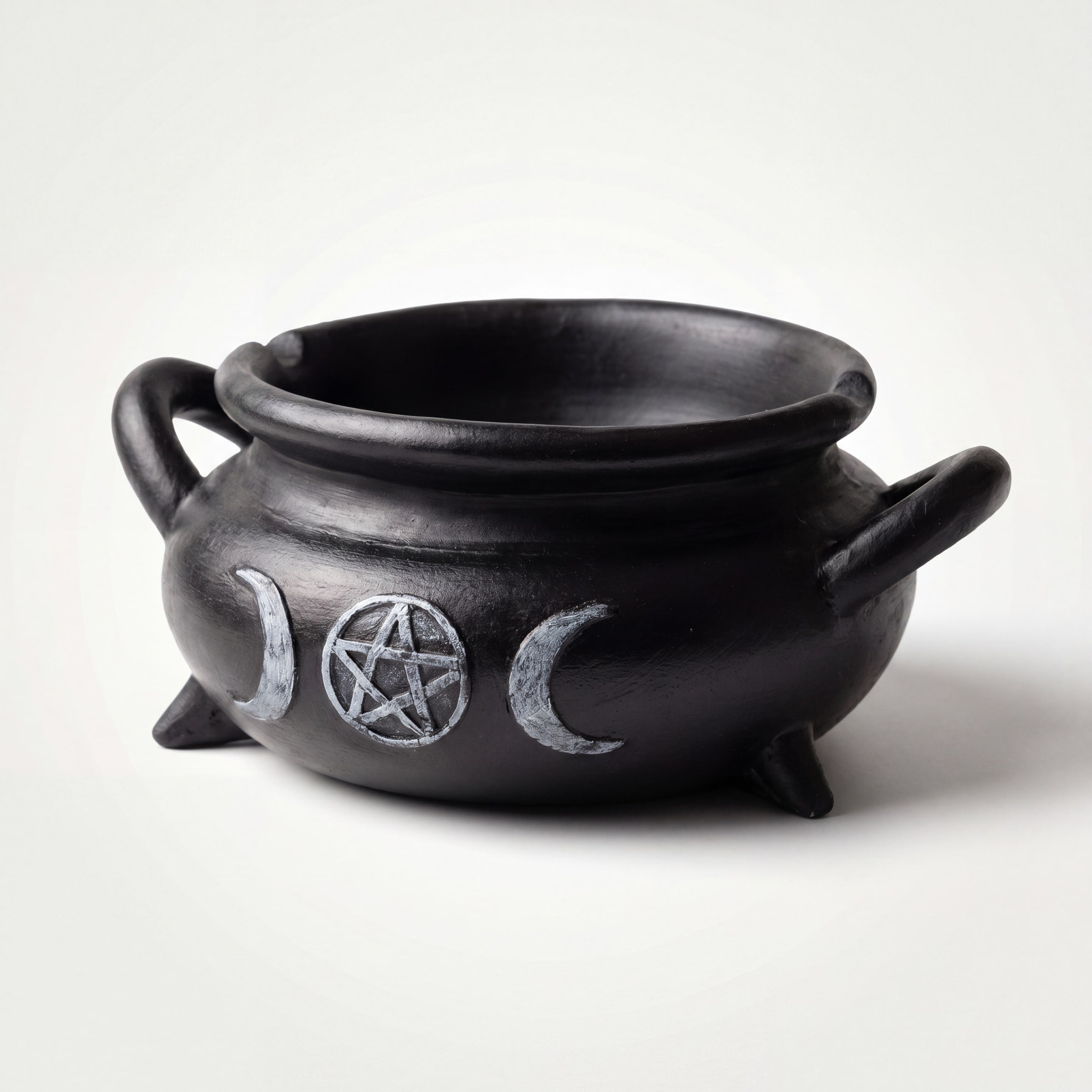 Triple Moon Pentagram Cauldron Incense Holder
