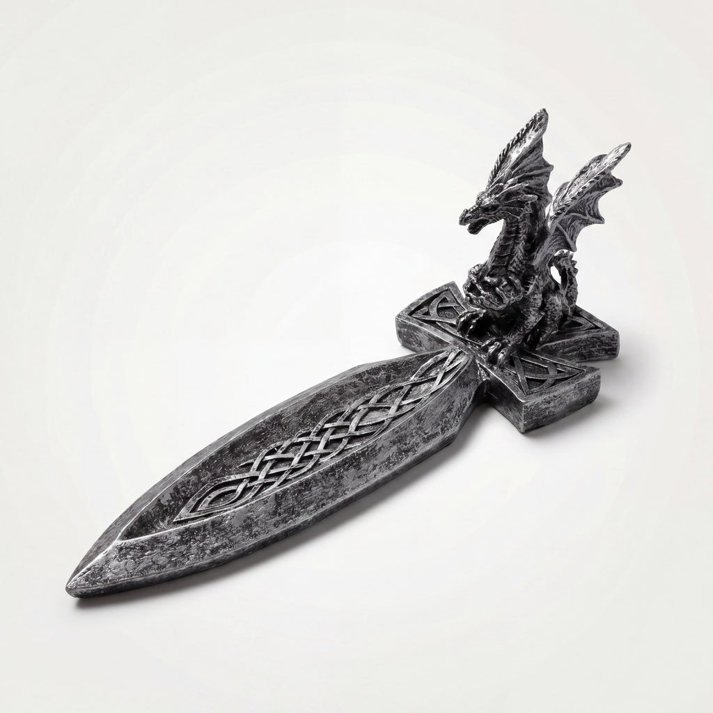 Silver Dragon Sword Incense Stick Holder