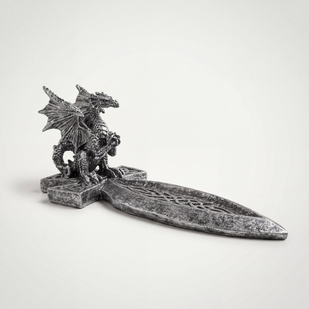 Silver Dragon Sword Incense Stick Holder