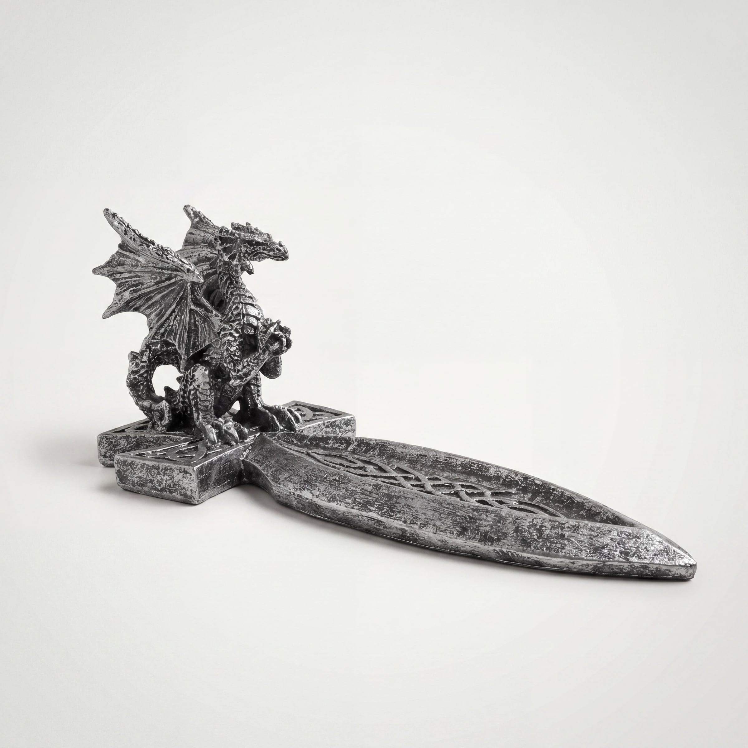 Silver Dragon Sword Incense Stick Holder