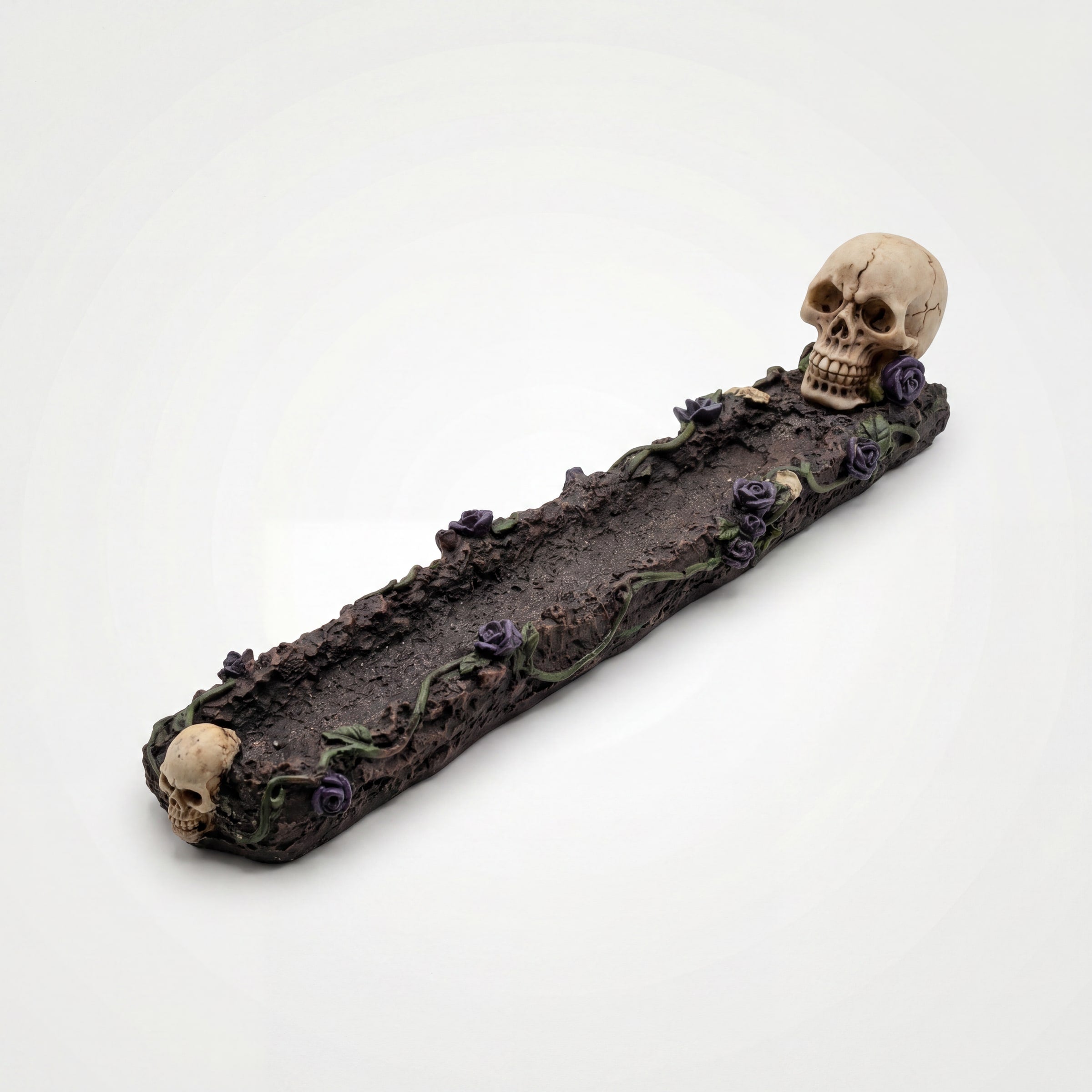 Skull & Purple Rose Incense Stick Holder