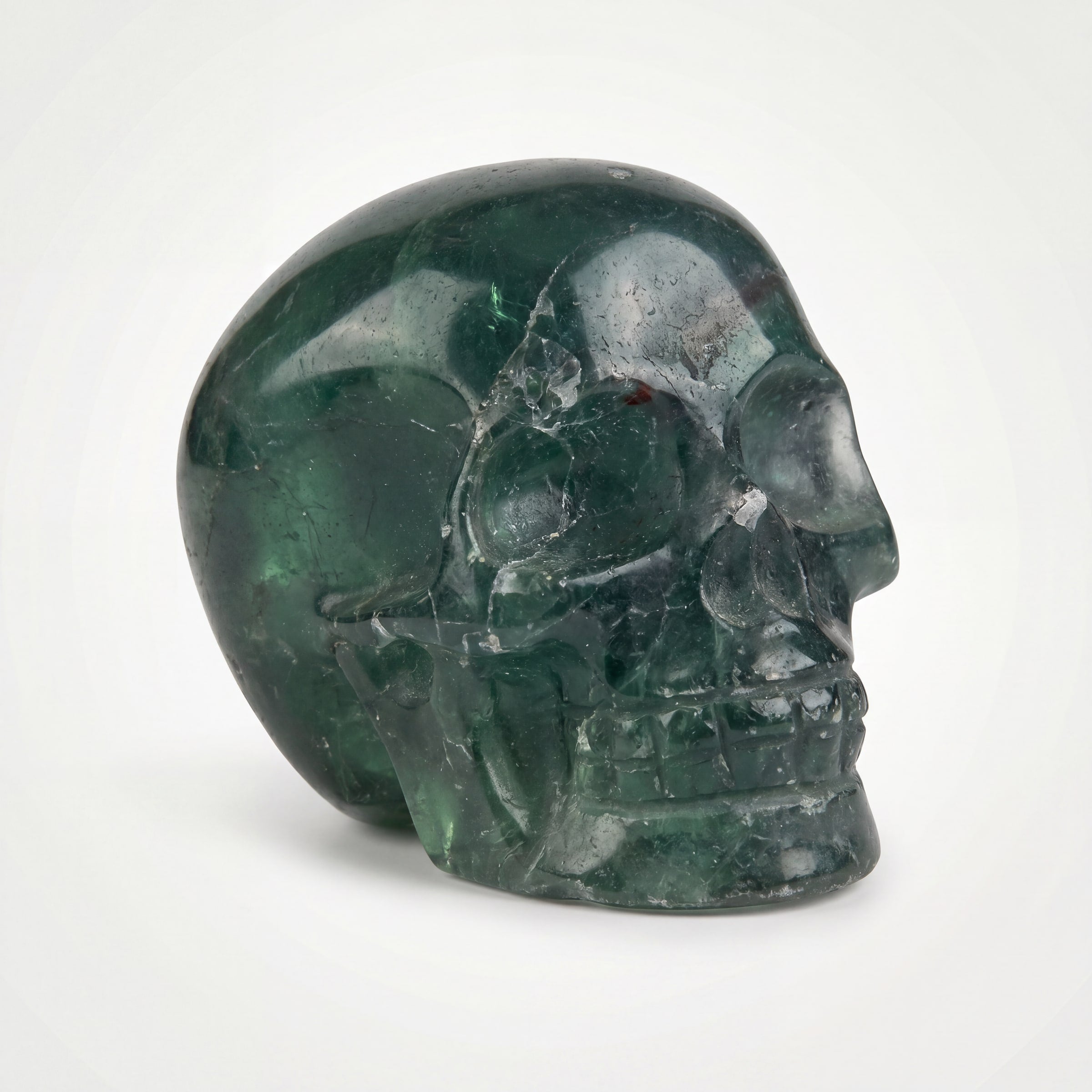Green Fluorite Crystal Skull – 156g | One of a Kind