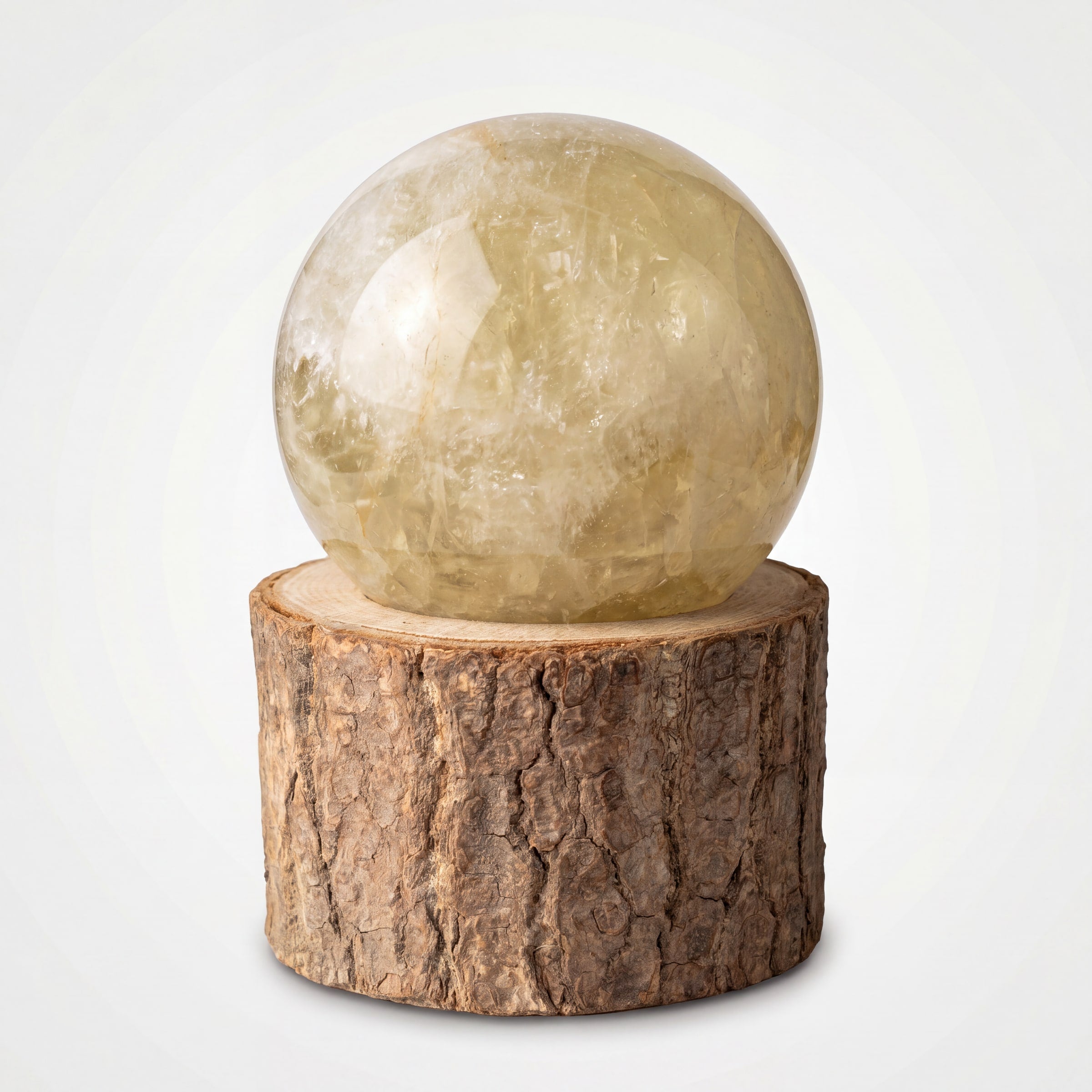 Citrine Crystal Sphere – 59mm 299g | One of a Kind with Wooden Stand