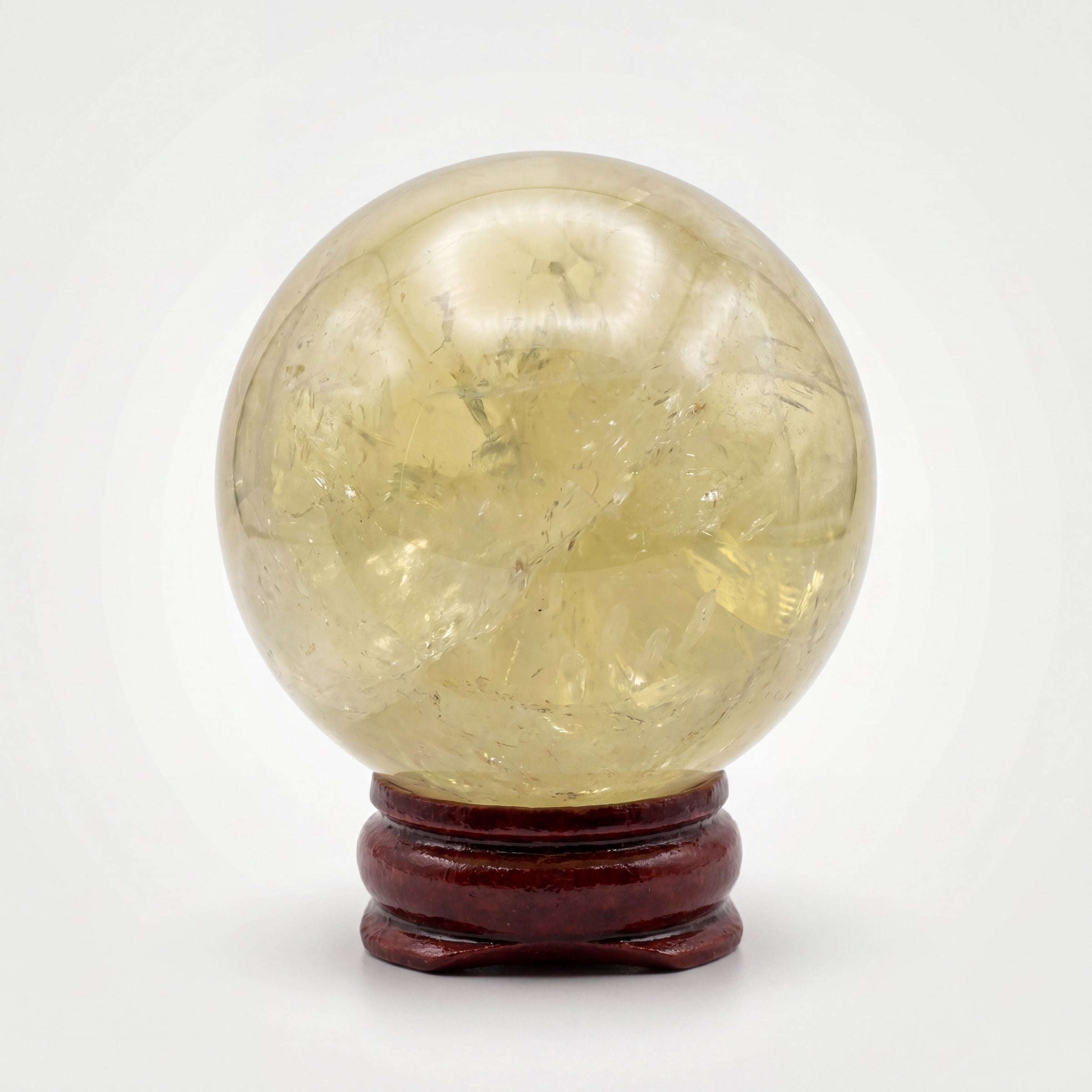 Citrine Crystal Sphere – 48mm 162g | One of a Kind with Wooden Stand