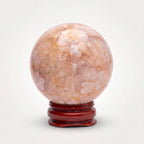 Flower Agate Crystal Sphere – 51mm 189g | One of a Kind with Wooden Stand