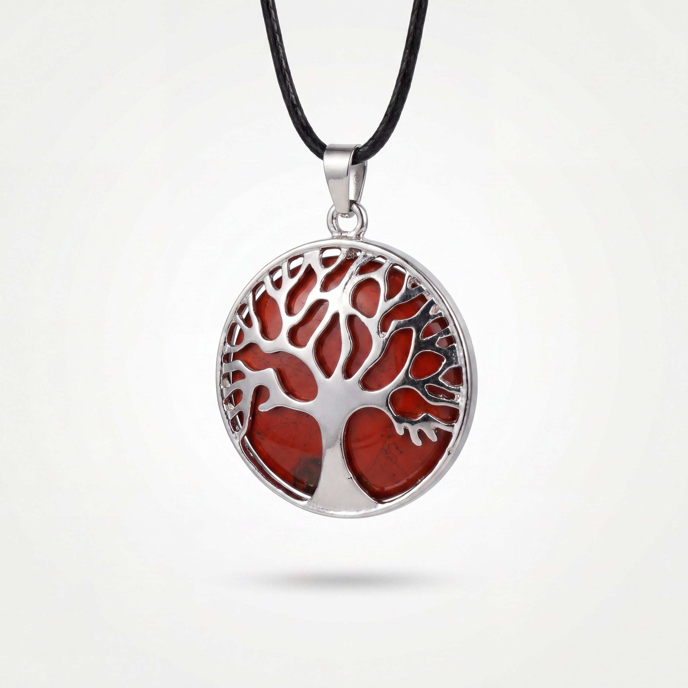 Red Jasper Tree of Life Pendant Necklace