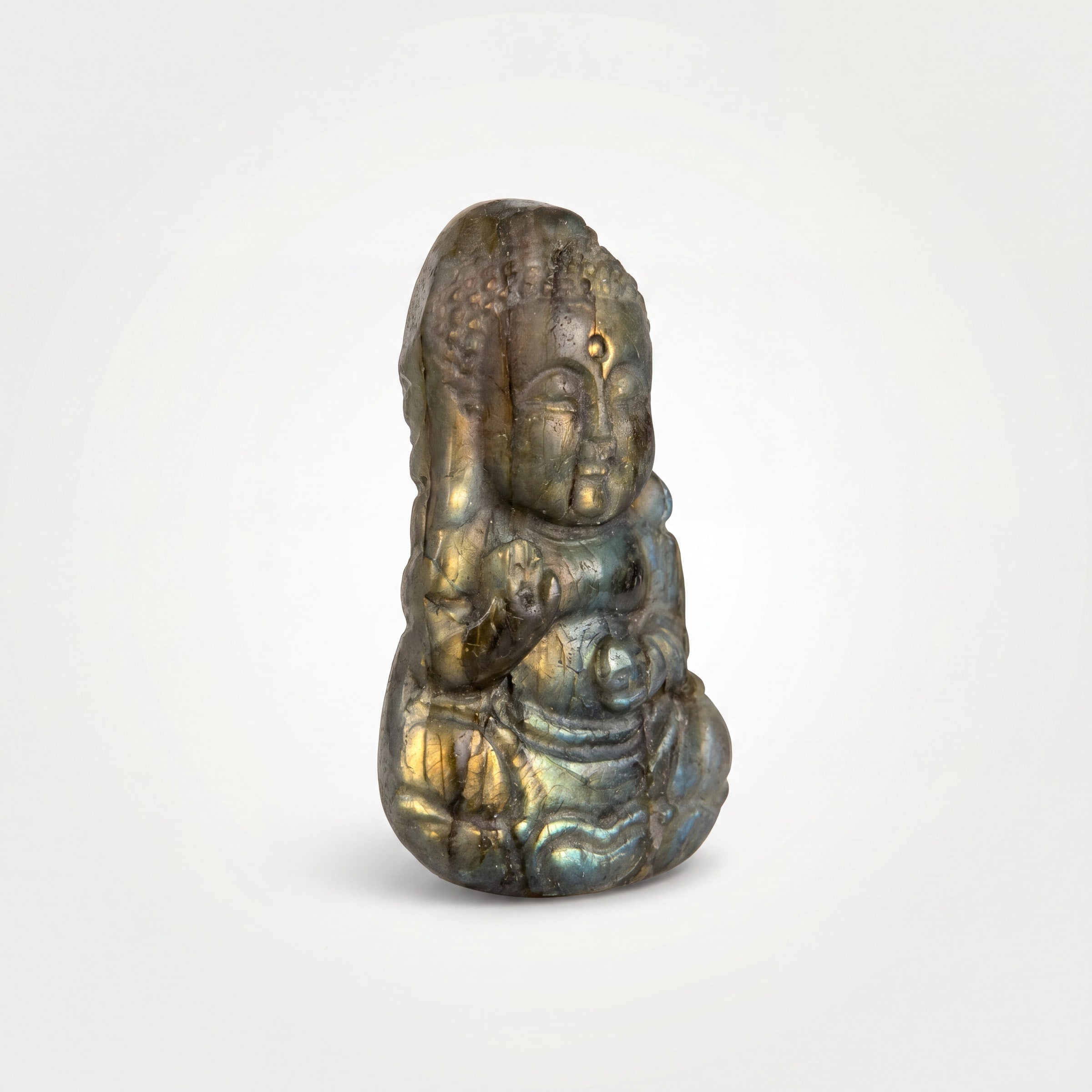 Labradorite Buddha Carving