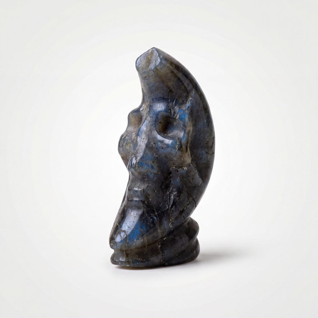 Labradorite Moon Face Carving