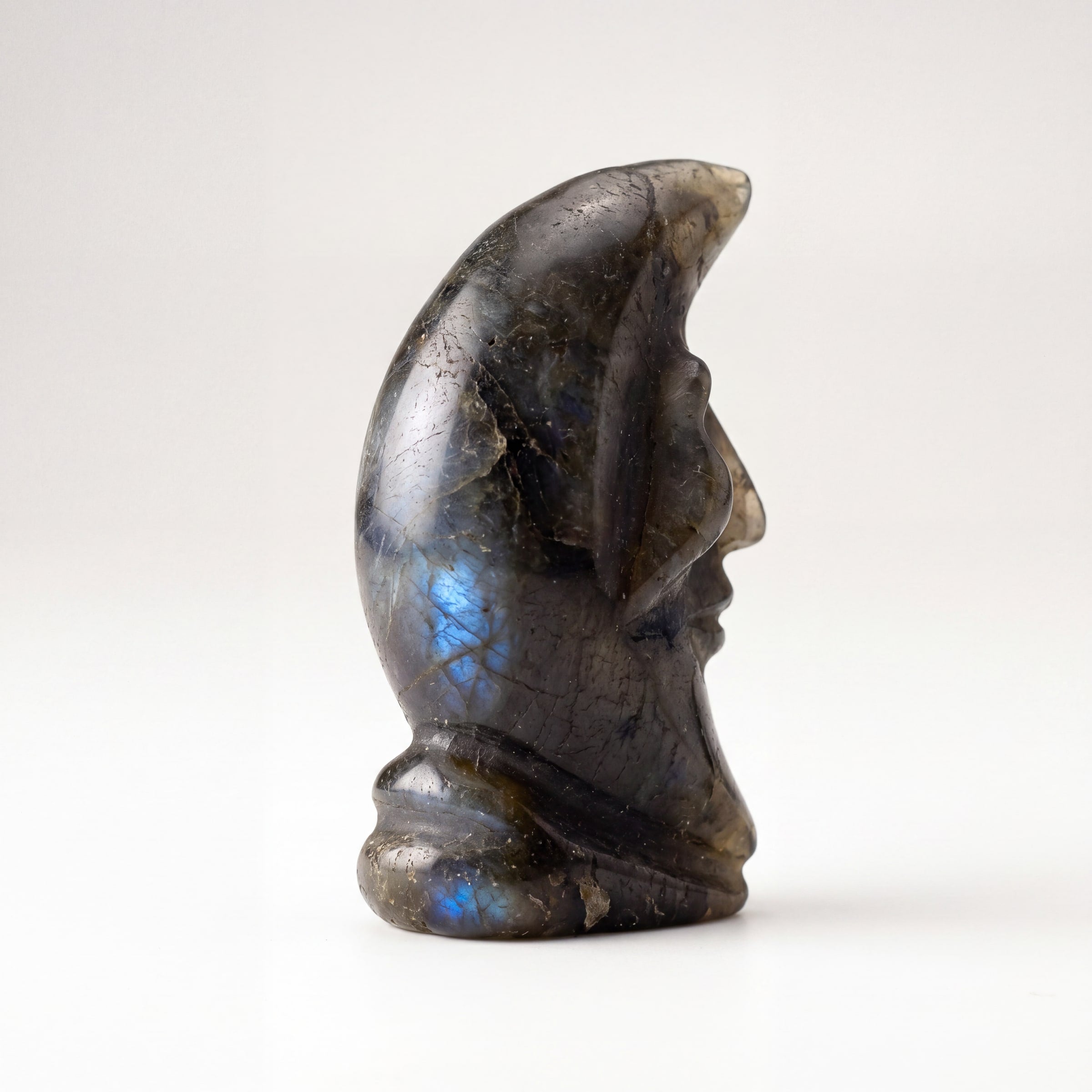 Labradorite Moon Face Carving