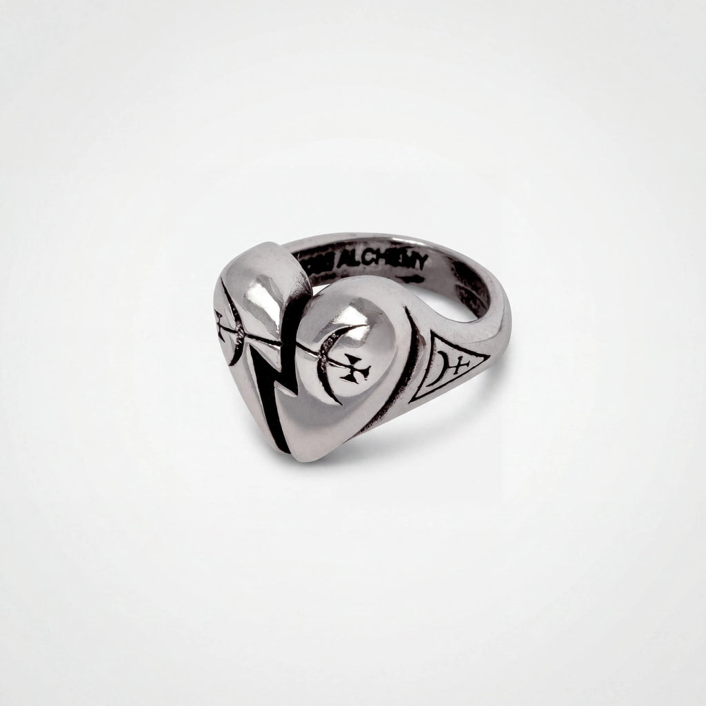 Alchemy Gothic Broken Promise Heart Ring