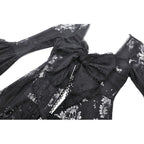 Dark in Love Emersyn Elegant Gothic Lace-Trimmed Long Robe