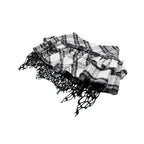 Dark in Love Quinn Punk Black and White Checkered Asymmetrical Messy Net Skirt
