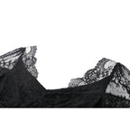 Dark in Love Zuri Gothic Romantic Lace Patchwork Bell-Sleeve Layered Cuff Top