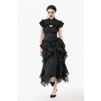 Dark in Love Seraphine Lace Shoulder Goth Top
